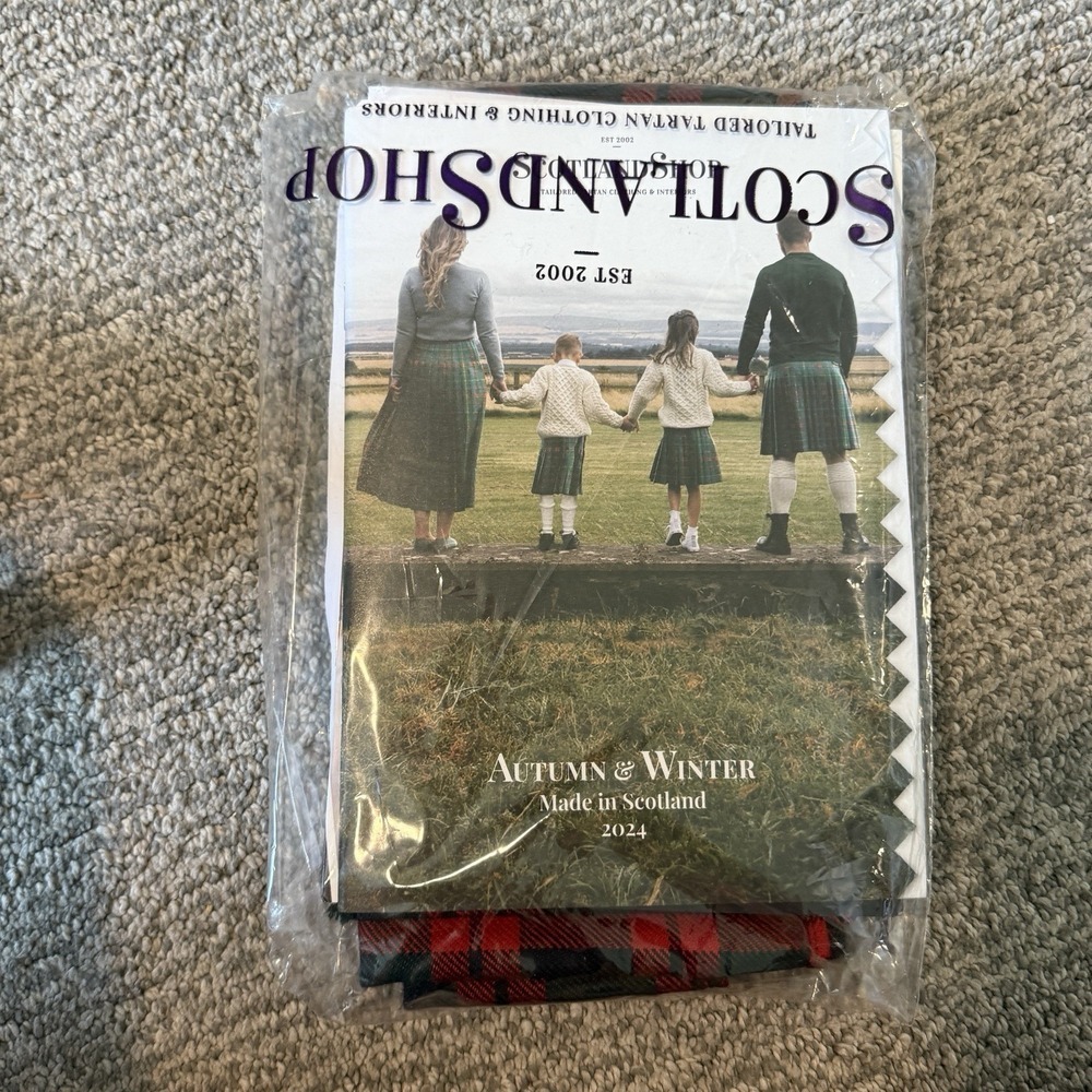 New‎ SCOTLANDSHOP 100% Wool Tartan Stole Plaid Red Scarf